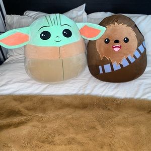 NWT 20” XL Baby Yoda + Chewbacca Squishmallow Set